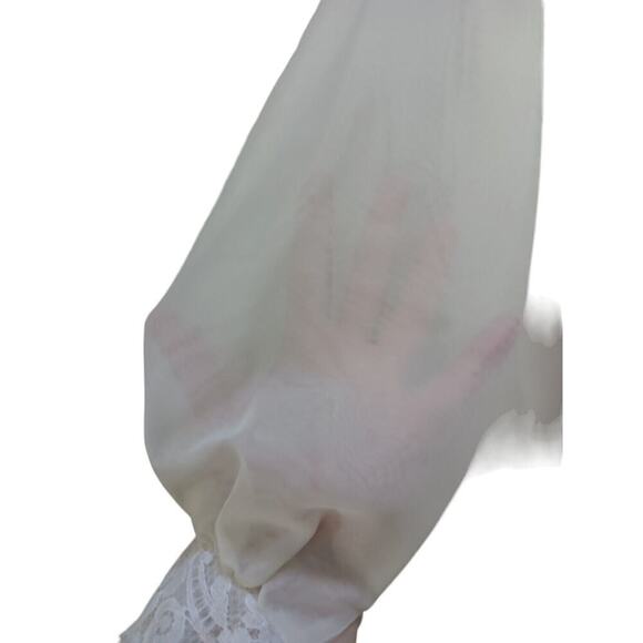 Vintage 1970s NWT ILGWU Ivory Wedding Dress Empire Waist Train Lace Fit As 4 - Picture 6 of 16